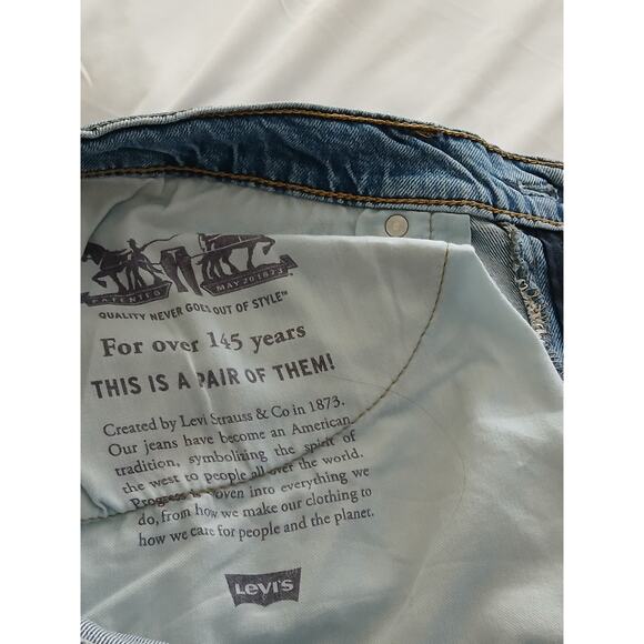 Levis 514 Jeans 36x30 Blue Light Wash Straight Leg Regular Comfortable Fit Denim - Picture 10 of 15